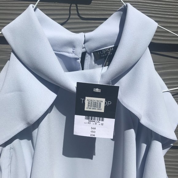 NWT TOPSHOP Ruffle Cold Shoulder Blouse - Picture 12 of 13